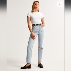 Abercrombie Ankle Straight Ultra High Rise jean